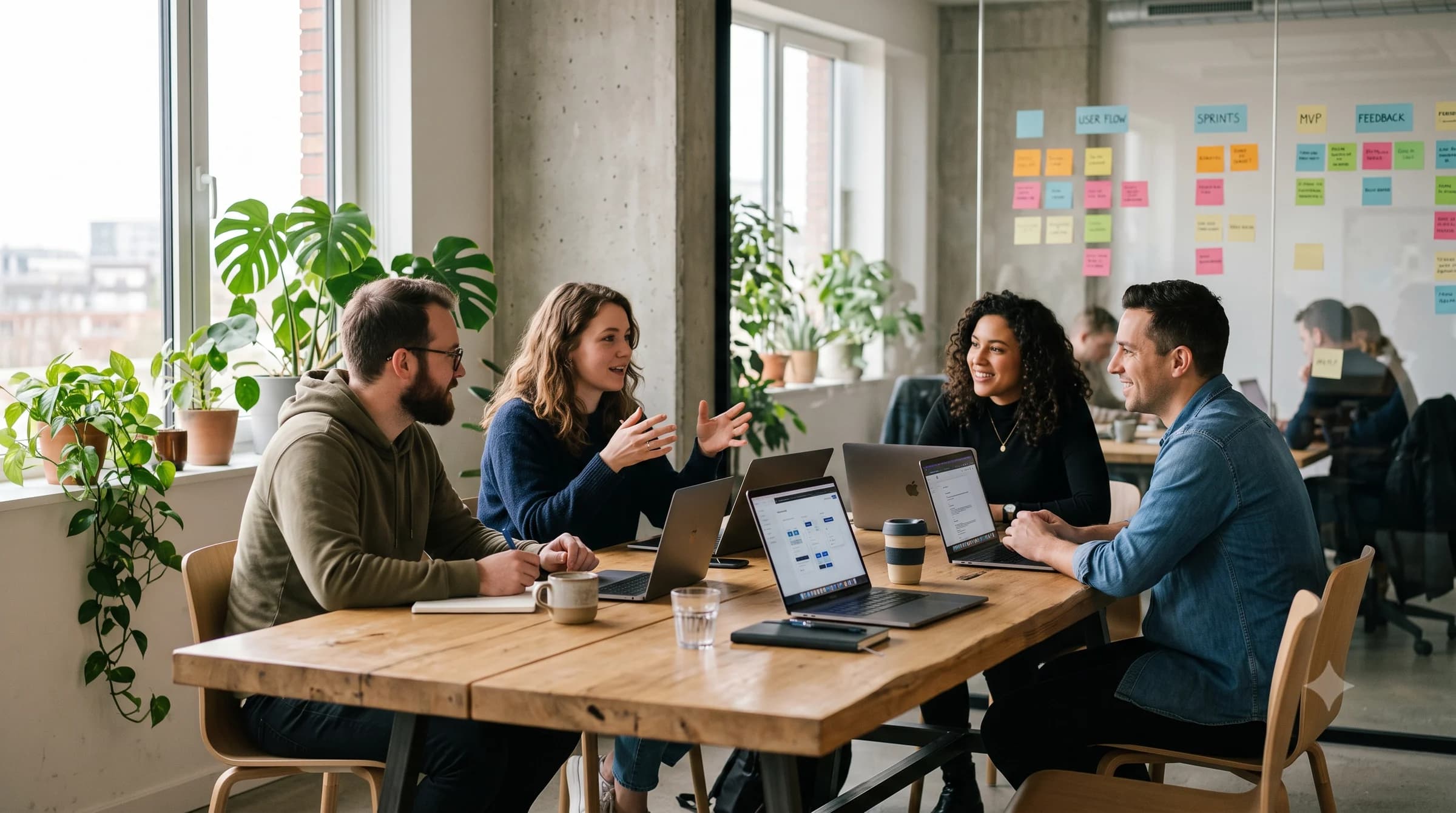 A product team collaborating